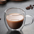 Customized Double Wall Borosilicate Glass Cup with Handle Home Creative Clear Coffee and Milk Drinking Mugs