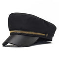 Wholesale the Latest Design Autumn-Winter Pure Black Shade Sweet Cool Lady Octagon French Retro English Style Berets