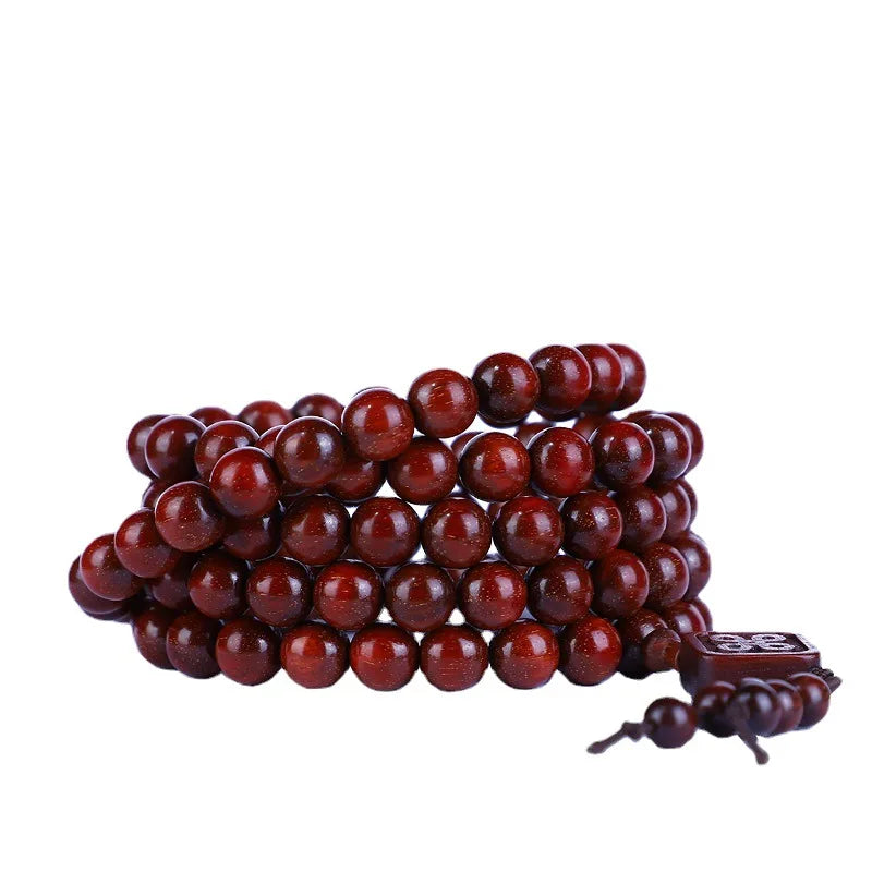 Natural Rosary Wooden Sandalwood Loose Beads 108 Beads Mala Necklaces Making Prayer Rose Wood Beads Bangle Bracelet