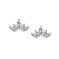 Trendy tiny 925 sterling silver earrings women simple dainty diamond crown stud earrings