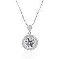 925 Sterling Silver Moissanite Pendant Necklace Sunflower-Style Classic Weddings Parties Engagements Anniversaries Silver