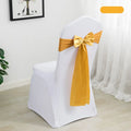 Xinlan Gold Satin Bow Chair Sash Adjusted Fancy Wholesale Wedding Birthday Decorative Chair Sashes