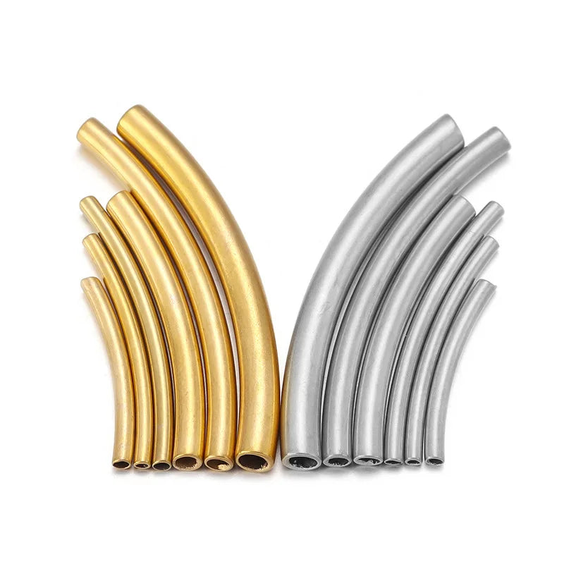 Jewelry Findings Tube Fittings Stainless Steel DIY Bracelets Tube Hollow Bend Elbow Pipe Accessories