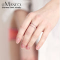 EManco Hot Sale Adjustable Ring Minimalist Double Layer Opening Ring 316L Stainless Steel Gold Plated Ring Wholesale