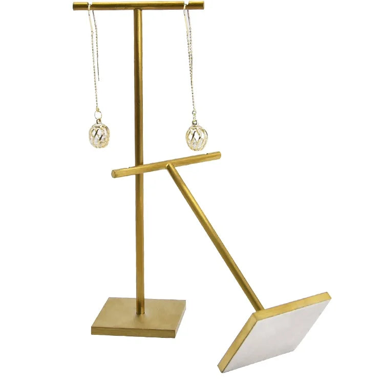 JINSKY  Wholesale t bar Earring Holder Jewelry Metal Earring Stand Two Size Earring Display Custom logo