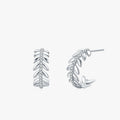 Ailmay Genuine 925 Sterling Silver Elegant Leaf Clear Zircon Stud Earrings for Women Girls Party Accessories Jewelry