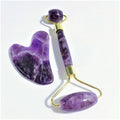 DIY in Stock Hot Selling Skincare Device Face Messager Amethyst Roller Guasha Sets
