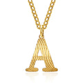 Dainty Titanium Steel 18K Gold Plated Initials Letter A-Z Pendant Necklace Mens Women Stainless Steel Jewelry