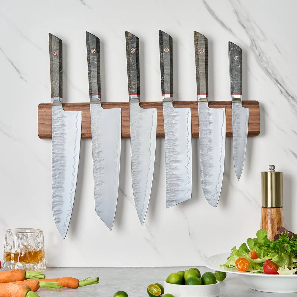 china wholesale japanese kitchen knife hand forged vg10 japanese chef kitchen knives set with wood handle