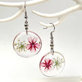IVR Real Pressed Flower Earrings  Resin Jewelry Lollipop Beauty Cherry Blossom Stainless Steel Dried Flower Earring for Girl