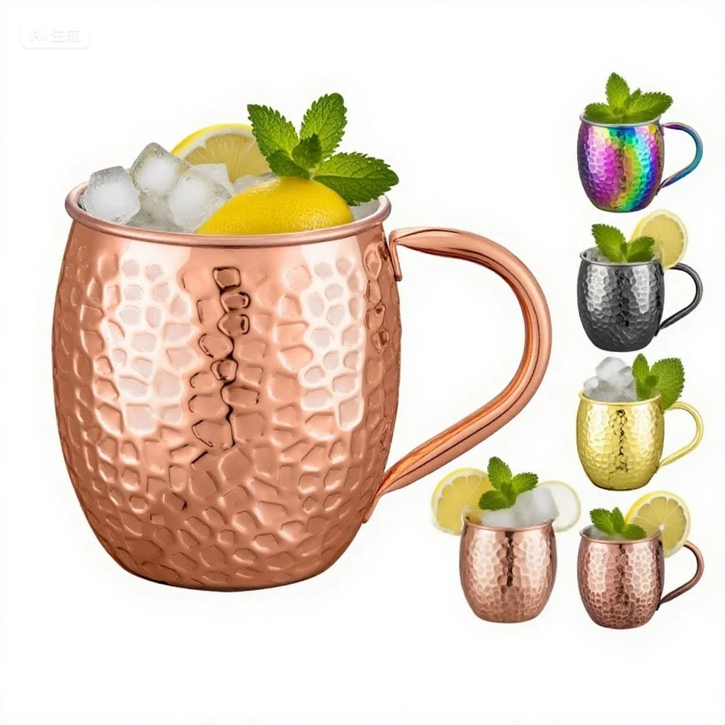 304 Stainless Steel Moscow Mule Mug with Handle 500ml Party Gift Cup Portable Classic Design