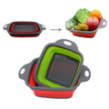 Large Eco-Friendly Flexible Plastic Water Drain Basket Kitchen Tool Wash Vegetable Rectangular Strainer Colander Multi-Color