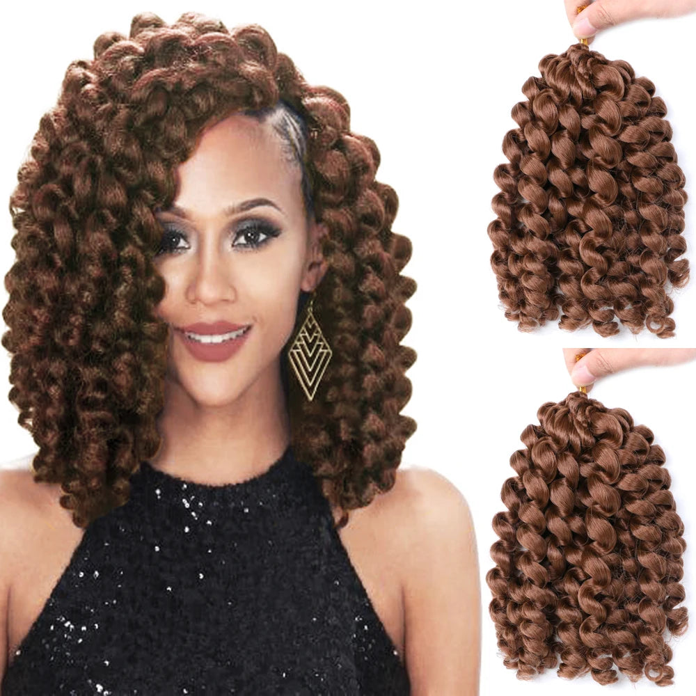 Synthetic Hair Crochet Braids Wand Curl Synthetic Wand Curl Crochet Braids Hair Extension 10 Inch  Beautiful Wand Curls