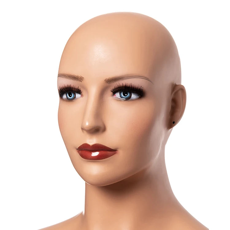 H6 Wholesale Female Mannequin Head With Shoulder Fiberglass Head for Wig Display