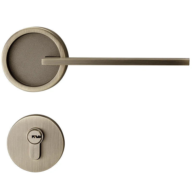 Modern High Standard Door Lock Quality Zinc Alloy and Wood for Bedroom Interior with Elegant Art Deco Door Handle