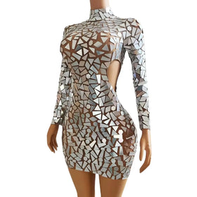 Vestidos Mujer Sexy Sequin Dinner Prom Sheath Dress Formal Party Evening Dresses Women Cut Out Short Night Club Cocktail Dresses