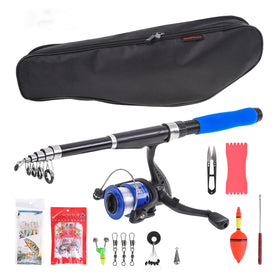 Blue EVA Sea Rod Set 2.1 Meters Beginner Fishing Rod Fishing Bag Bait Leisure Fishing Rod Reel Set