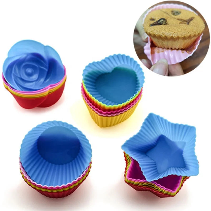 DM333 Custom BPA Free Reusable Dessert Cake Cookies Pastry Cupcake Liners Mould Muffin Cup Silicone Mold for Baking Epoxy Resin