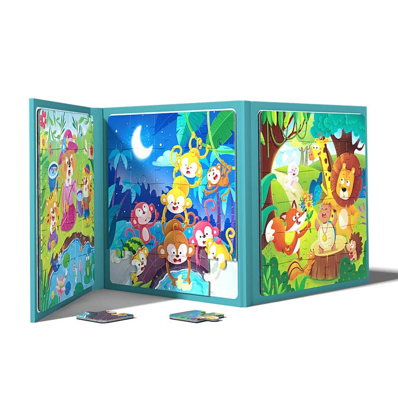 Travel Games and Travel Toys for Boys and Girls Wooden Jigsaw Puzzles Book for Toddlers