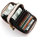 Pu Credit Card Holder Bag Small Ladies ID Bag Double Zipper Mini Card Bag for Women