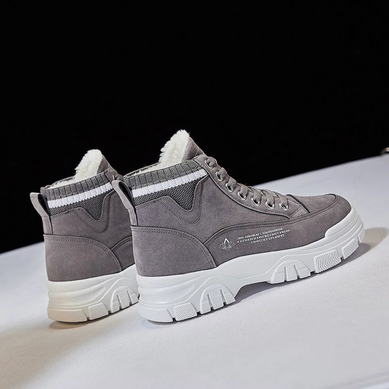 Winter New Plush Boots Korean Fashion Versatile Warm Short Boots Plush Thick Bottom Casual Short Boots Women