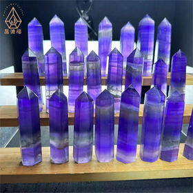 Wholesale Hot Selling Indigo Purple Fluorite Points Healing Crystal Quartz Fluorite Point for Sell