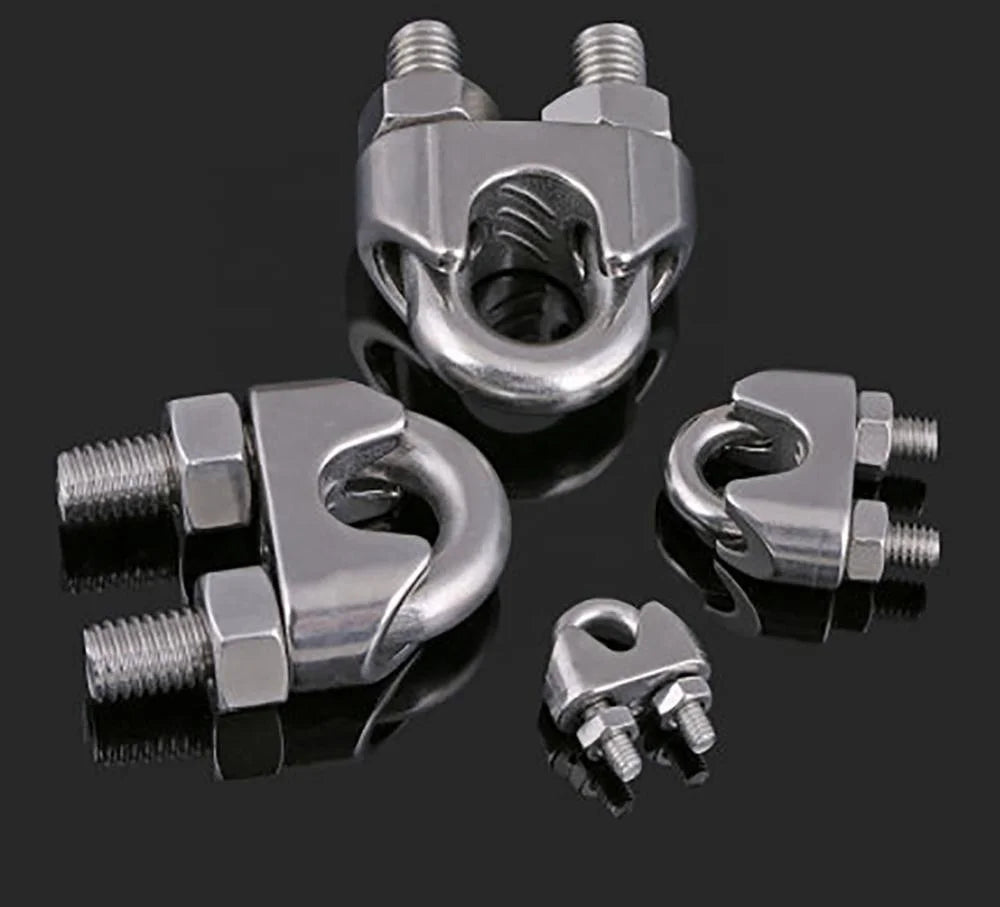 SDPSI M2-M16 Heavy Duty Wire Rope Cable Clamps Suspension Clamp U Type 304 Stainless Steel Standard Rigging Hardware