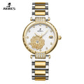 Akires New Trend Design Gold Lady Mechanical Automatic 316L Stainless Steel Sapphire Glass Wrist Watch for Ladies
