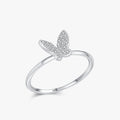Ailmay Real 925 Sterling Silver Elegant Luxury Cubic Zirconia Butterfly Animal Finger Ring for Women Fine Jewelry Christmas Gift