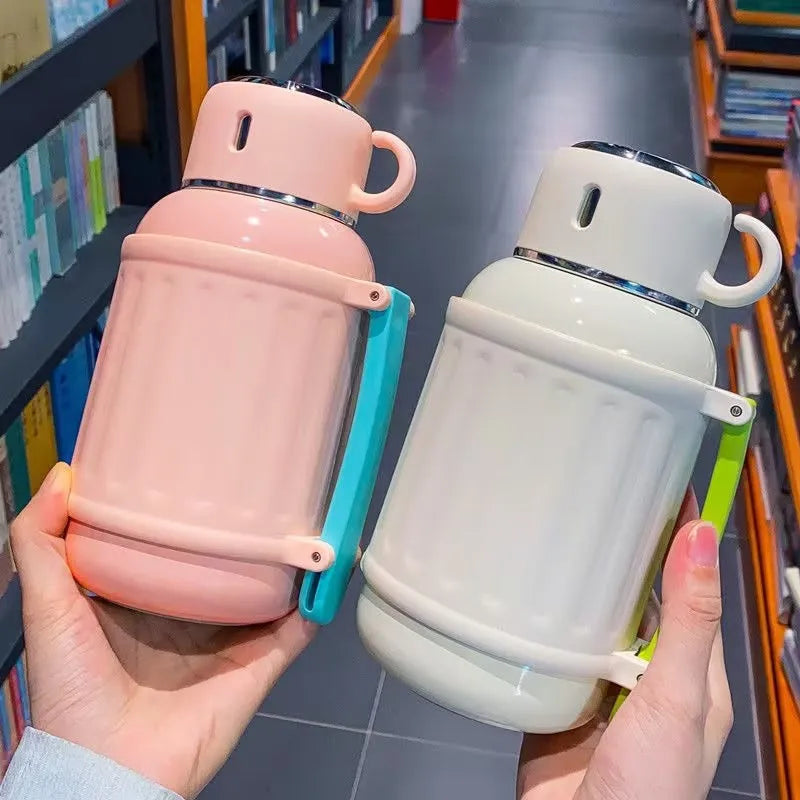 0.8/1L 316 Stainless Steel Insulated Water Bottle Bounce Lid Leak-proof Vacuum Flasks for Travel Stainless Steel Tumblers