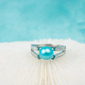R030592 DIY 6-8mm Natural Freshwater Pearl Ring Accessory 925 Sterling Silver Adjustable Size Engagement Jewelry Ring for Women