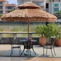 Vintage Thatch Beach Umbrella Straw Grass Umbrella with Uv protection Rain Umbrella Windproof Custom logo