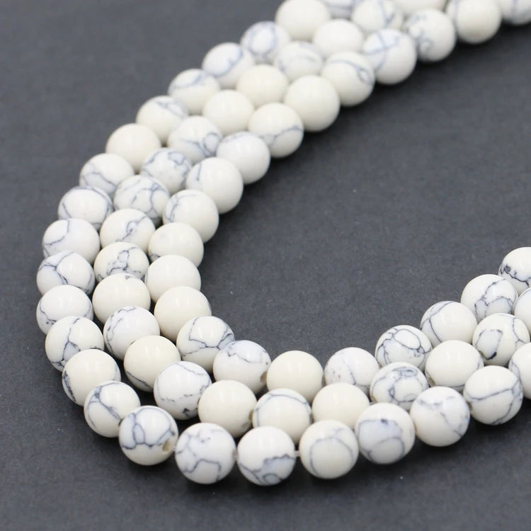 Wholesale Round Loose 4/6/8mm White Howlite Gemstone Beads Stone Beads for Jewelry Making