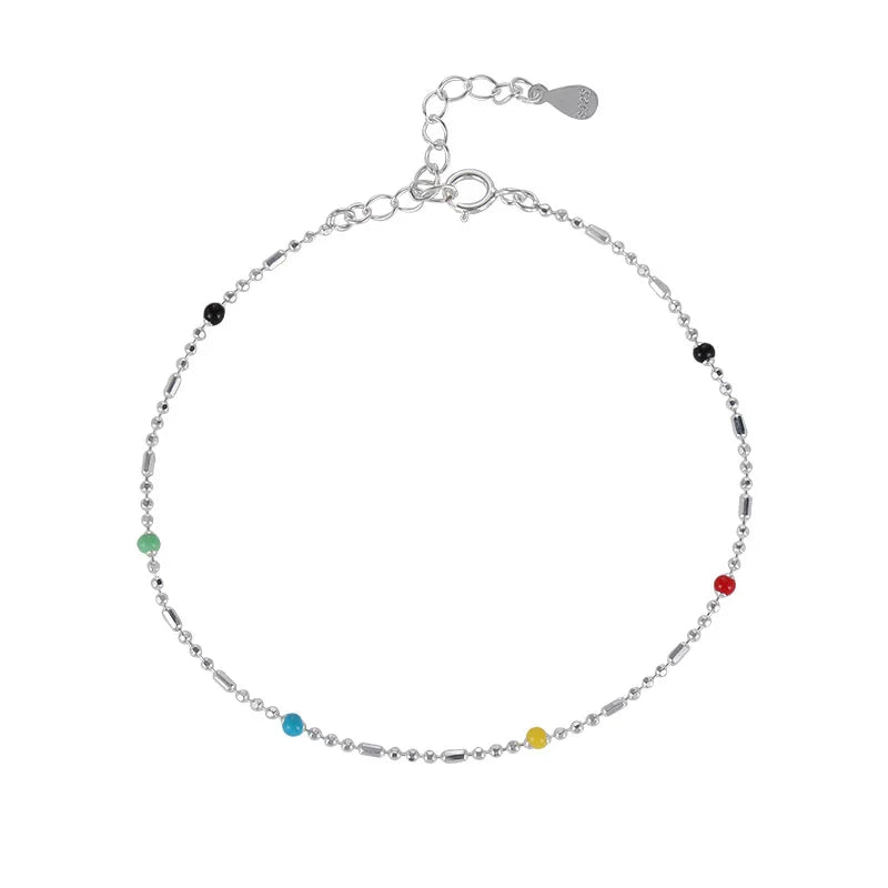 Silver Plated Vintage Beaded Bracelet & Bangles for Children & Women Colorful Seed Beads Custom Friendship Gift