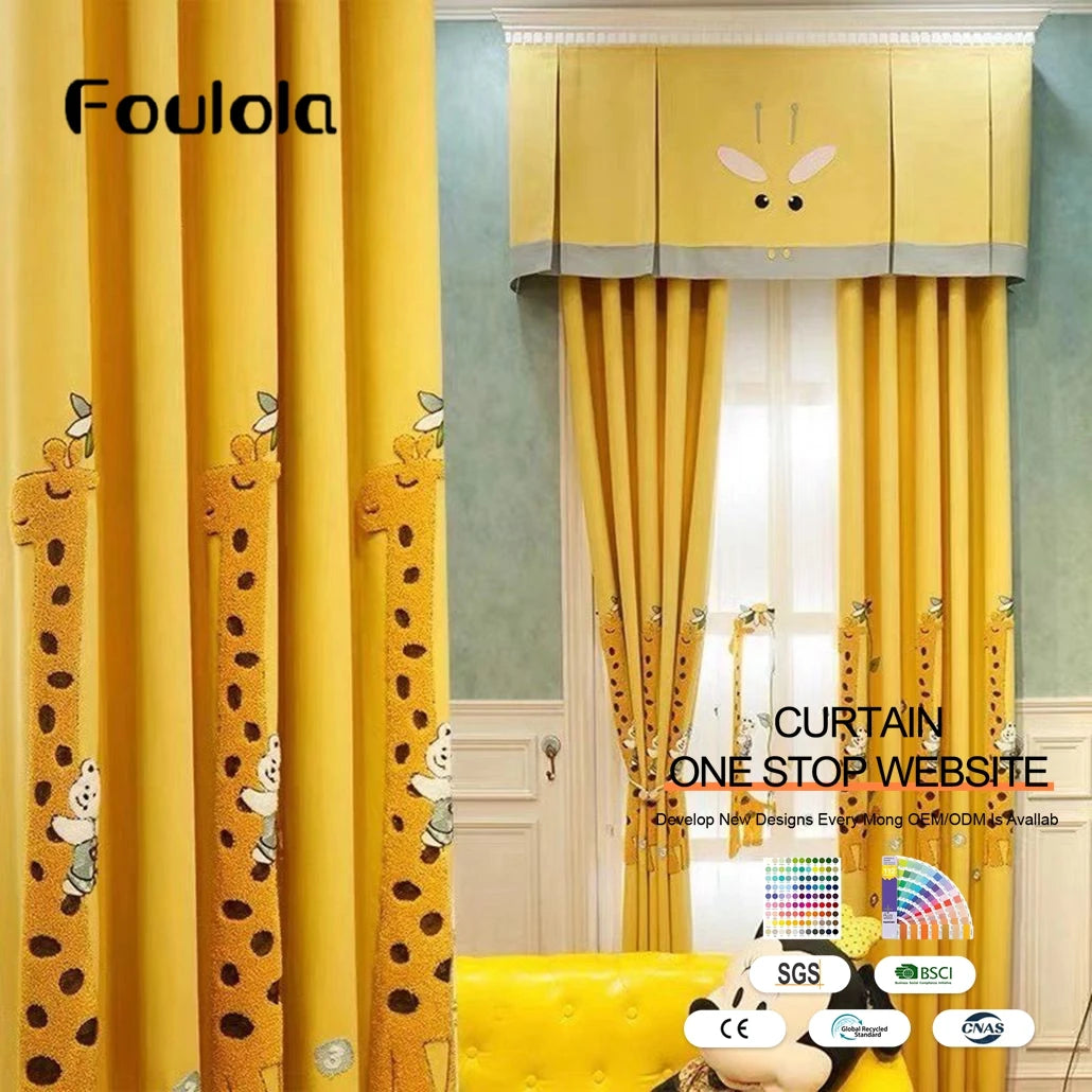 Factory Supply New Design Embroidery Blackout Curtain Fabric for windows