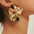 Hot Selling Personality Statement Metal Drop Earrings Gold Plated Geometric Irregular Bohemian Style Anniversary for Women