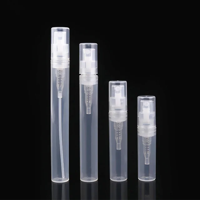 2 ml 3ml 4ml 5ml Small Mini Sprayer POP Transparent Color Black White Perfume Plastic Spray Bottle 2ml