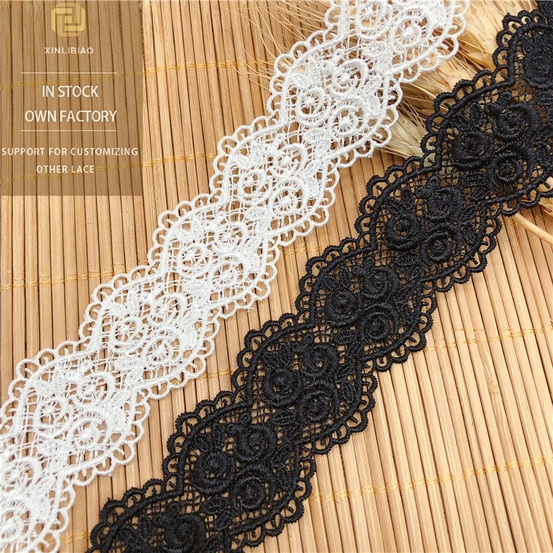 Water Soluble Polyester Silk Bar Code Lace Fabric 3.4CM Clothing & Home Soft Accessories for Bags-in Stock