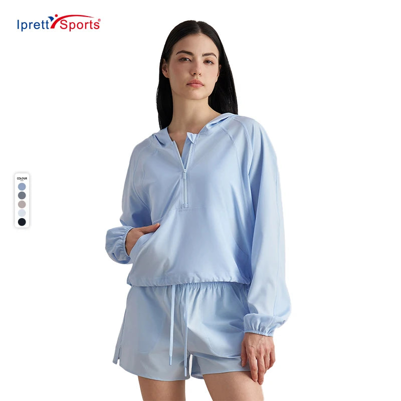 Summer Loose Sun-protective Women Sport Top  Fitness Running Wear Quick Dry Zipper Yoga Jacket Women