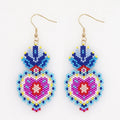 Miyuki Eye Beads Earring Stainless Steel Crown Heart Beaded Drop Earrings Fashion Jewelry for Women Ladies Girl Gift