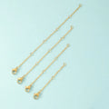 Stainless Steel PVD Plated Steel/Gold Women's Necklace Extender Tail Chain Waterproof No Fade