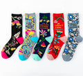 Wholesale Fashion Funny Flowers Mismatched Socks Women Unisex Novelty Cotton Crew Socks for Ladies