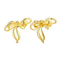 Wholesale European American Fashion Classic Brass Bowknot Bow Stud Earrings 18k Gold Plated Customizable for Women Party