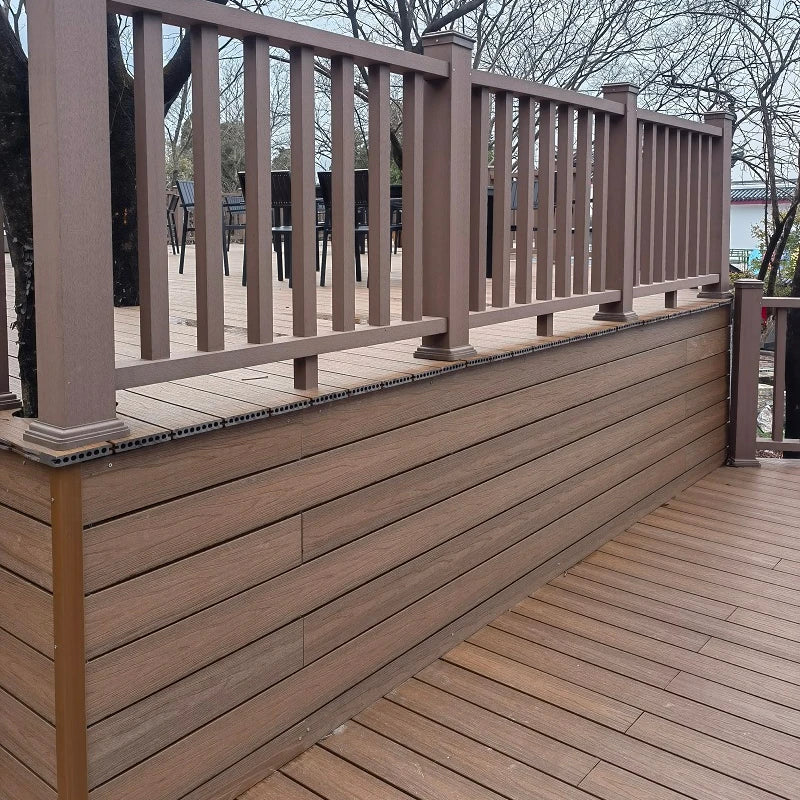 Hualong HLM-145 Hard Wearing Waterproof Smooth Modern Outdoor WPC Composite Veneer Decking Floor Covering 5-Year Warranty CE