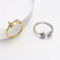 Trendy 925 Sterling Silver Turtle Tortoise Starfish Finger Ring With Rhinestone for Women Girls Jewelry Hot Sale