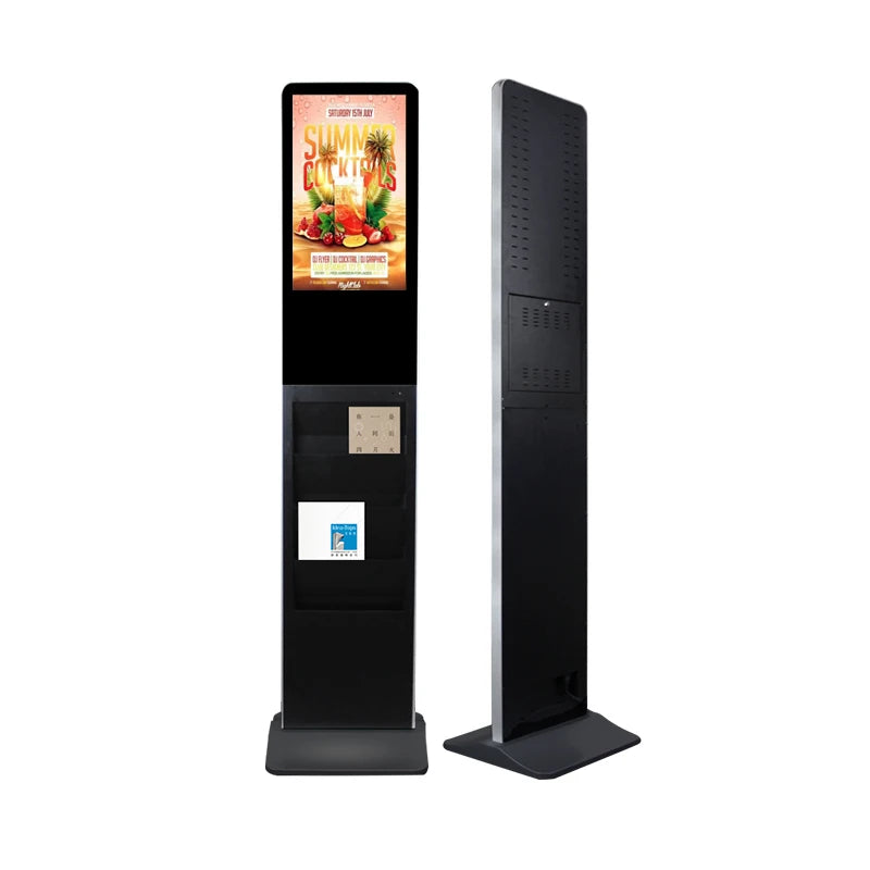 21.5 Inch Indoor Floor Stand Portable Newspaper Shelf Bracket Advertising Screen Wifi google Service