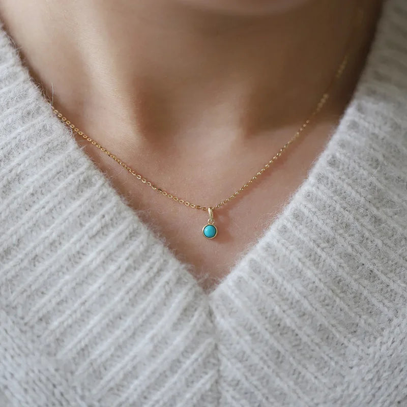 Classic 925 Sterling Silver Choker Necklace for Women Gold Plated Round Pendant Diamond Jewelry