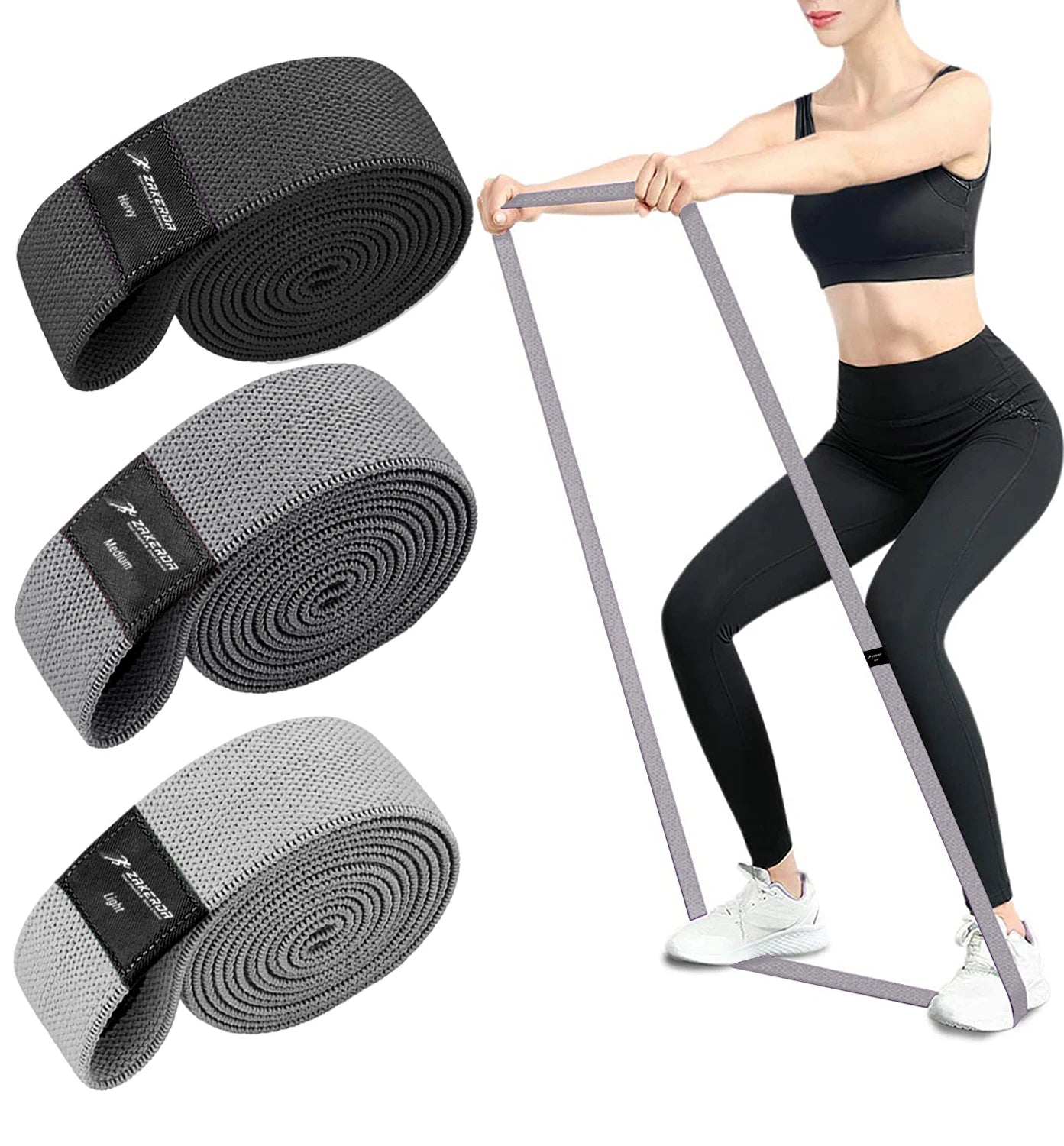 Custom logo Long Elastic Fabric Pull up Band Fitness Resistance Bands Workout Home Body Building Yoga Stretching Bands