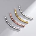 Wholesale 925 Sterling Silver Spacers Tube Accessories DIY Bamboo Curved Round Pipe Bead for Jewelry Making Supplies