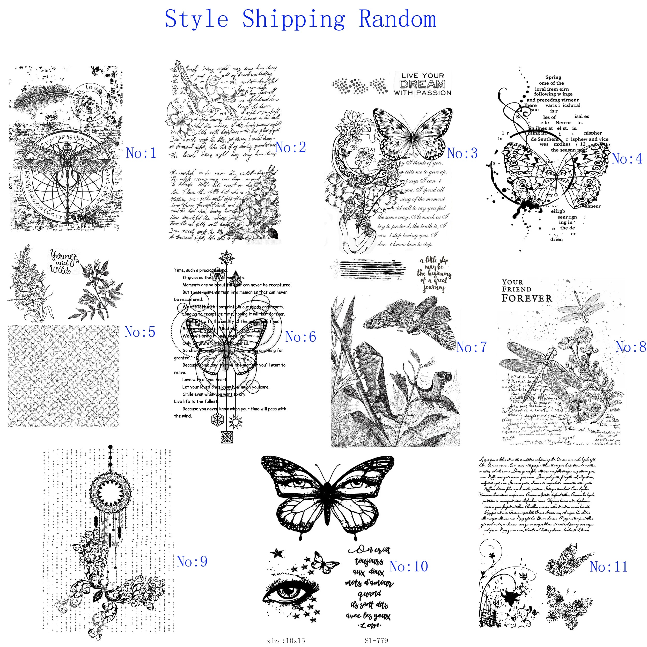 Retro Transparent Seal Theme Friendly Phrases Pretty Patterns Silicone Clear Stamps for Card Making Decoration and Scrapbooking
